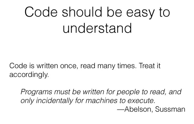 Quote "Code should be easy to understand"