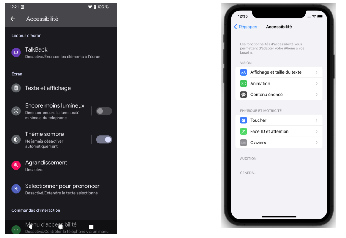 Les options d’accessibilité sur Android & iOS