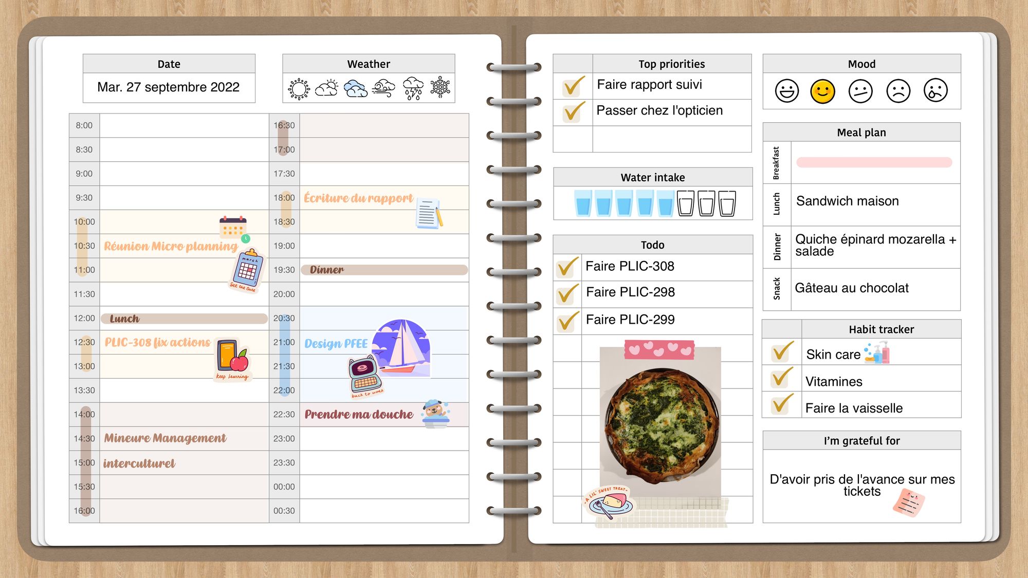 Mon planning sur GoodNotes