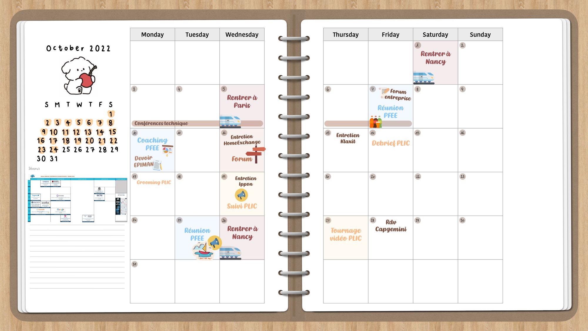 Mon calendrier sur GoodNotes