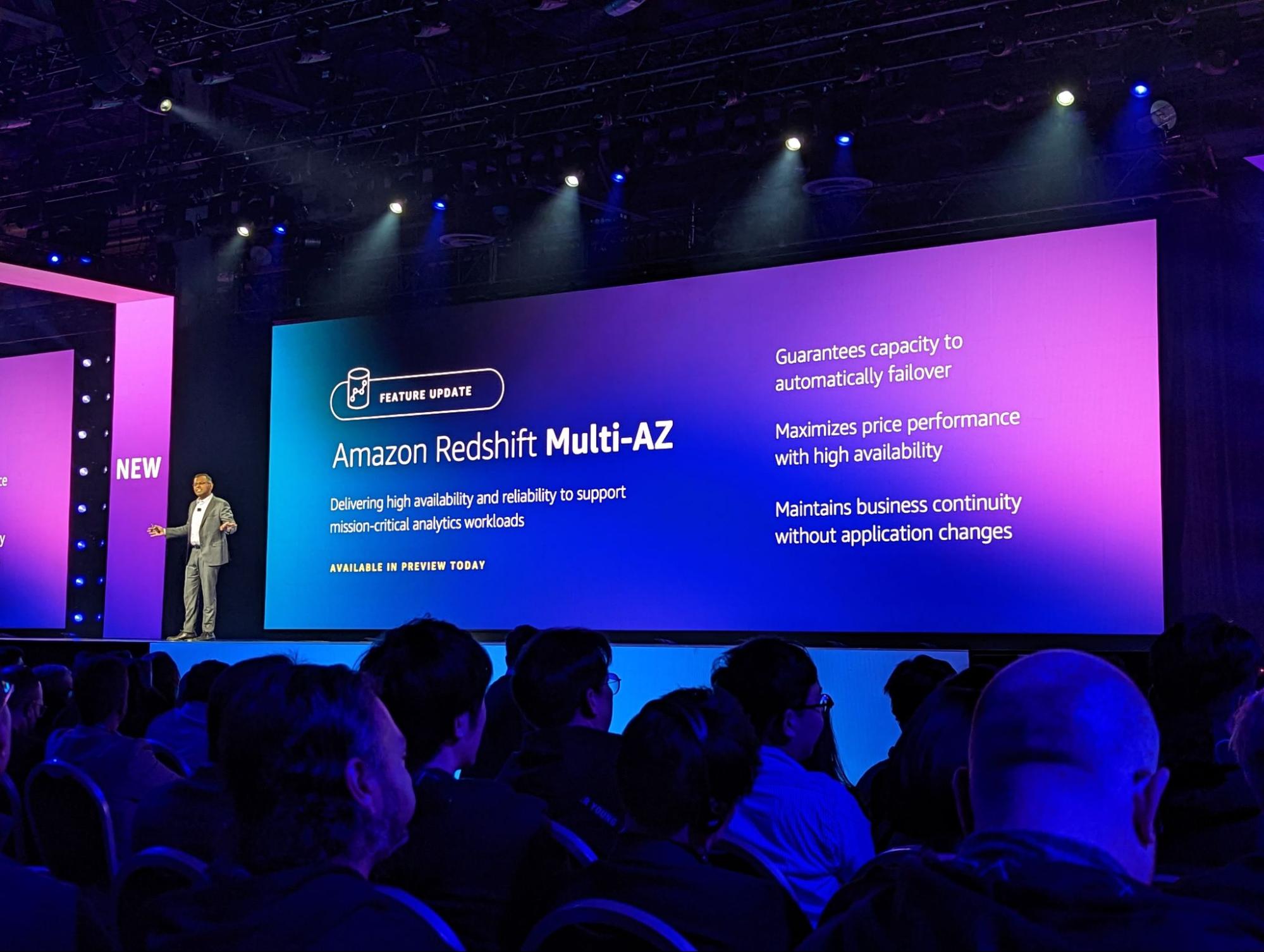 Annonce d'Amazon Redshift Multi-AZ