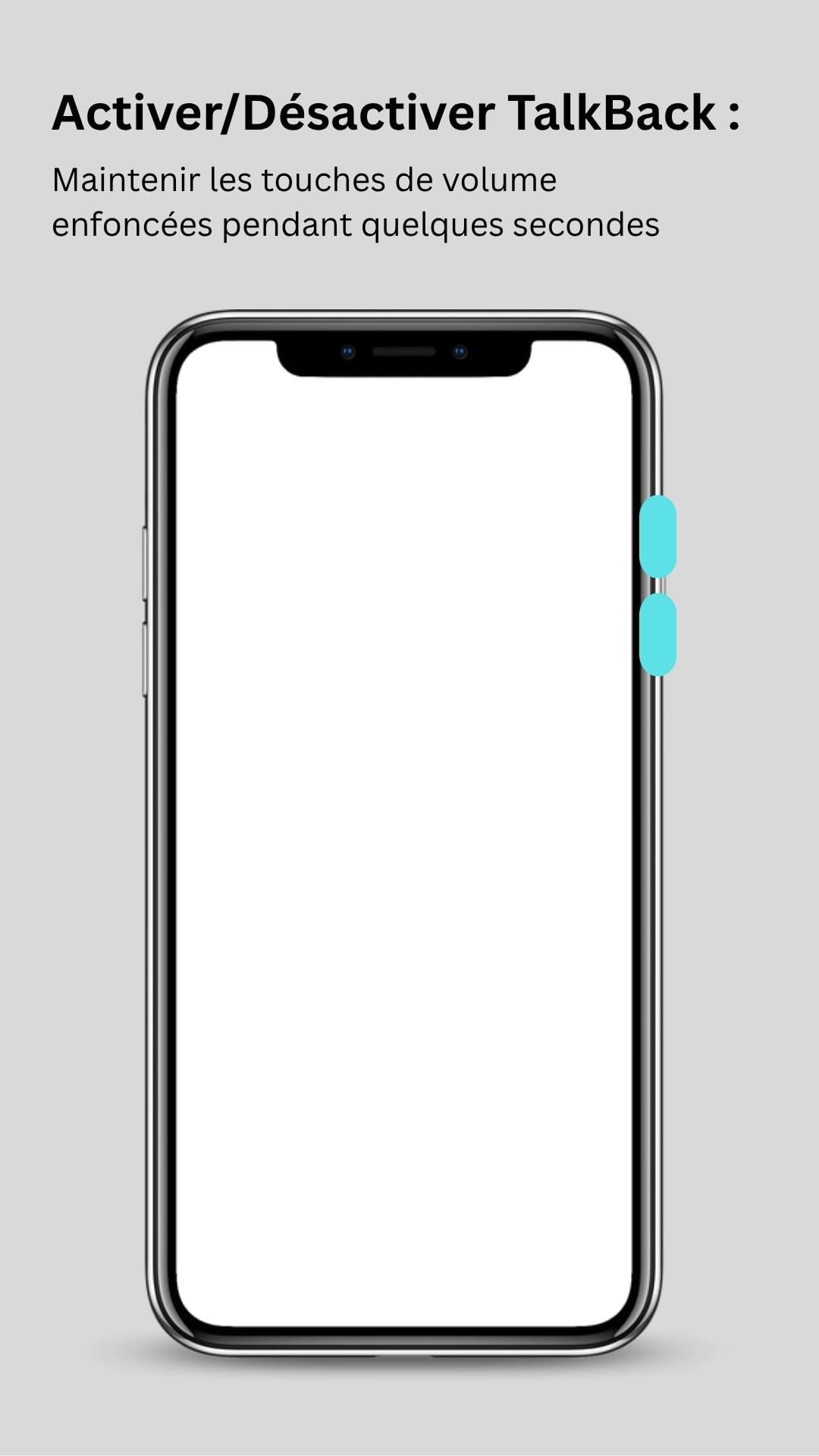 Smartphone montrant les touches de volume