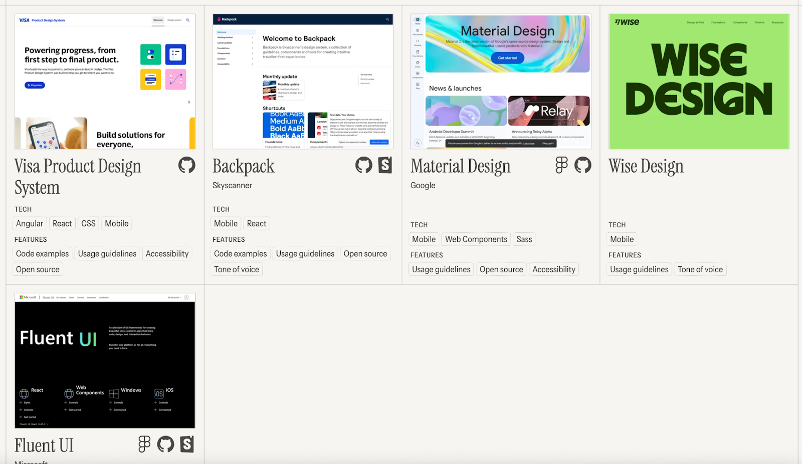 design systems mobiles dans the component gallery