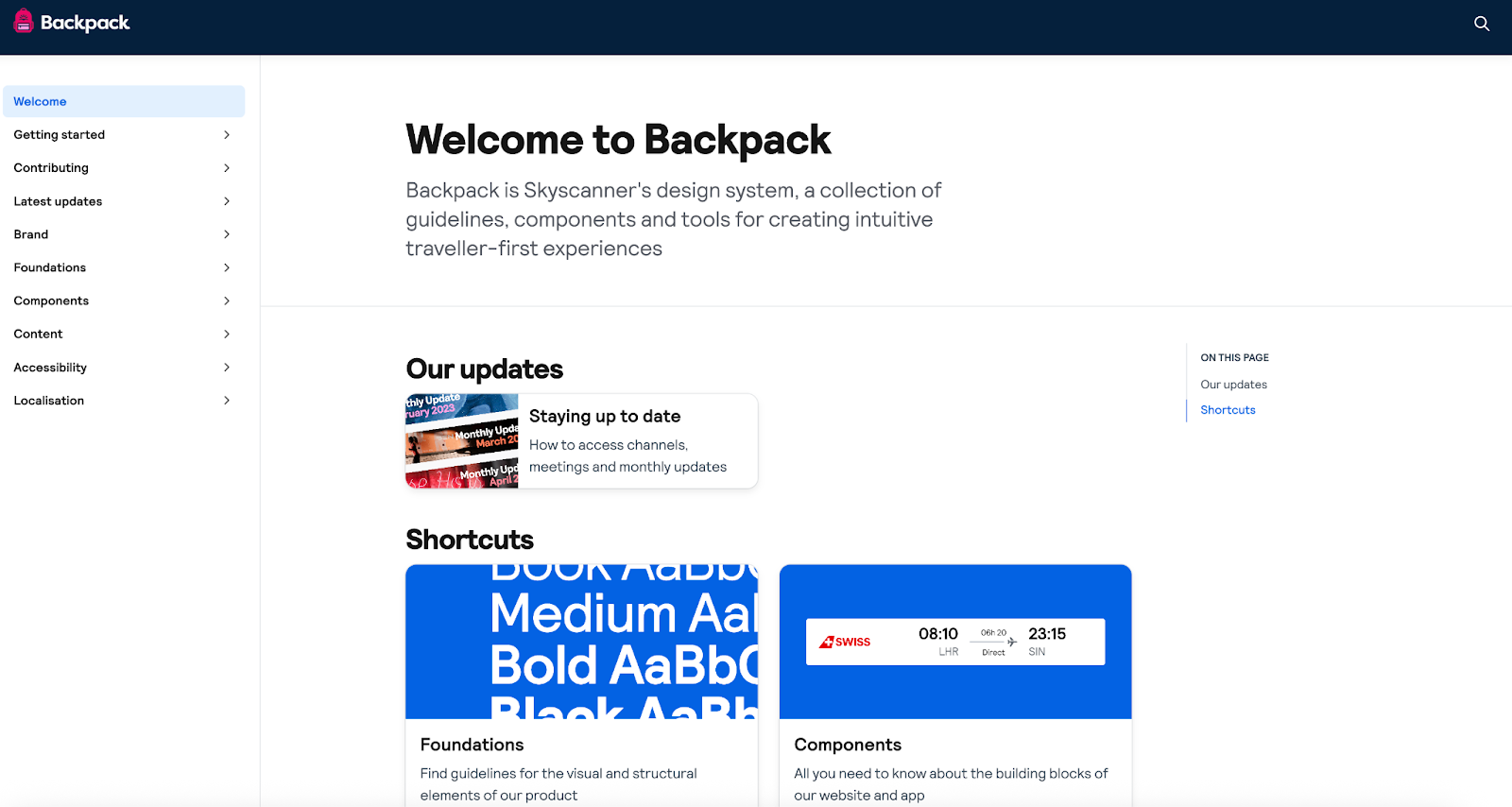 design system backpack de Skyscanner