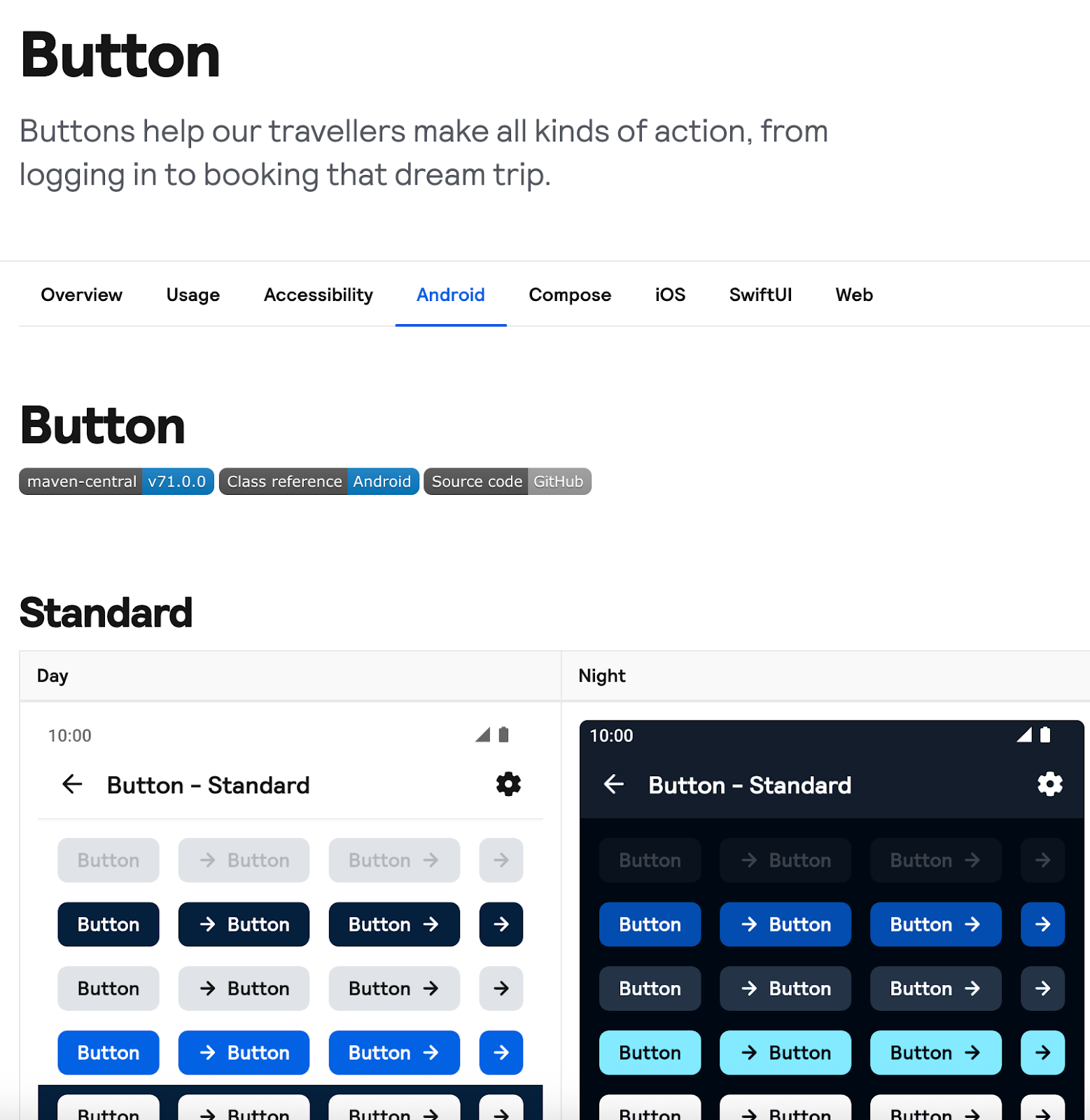 Boutons dans Backpack