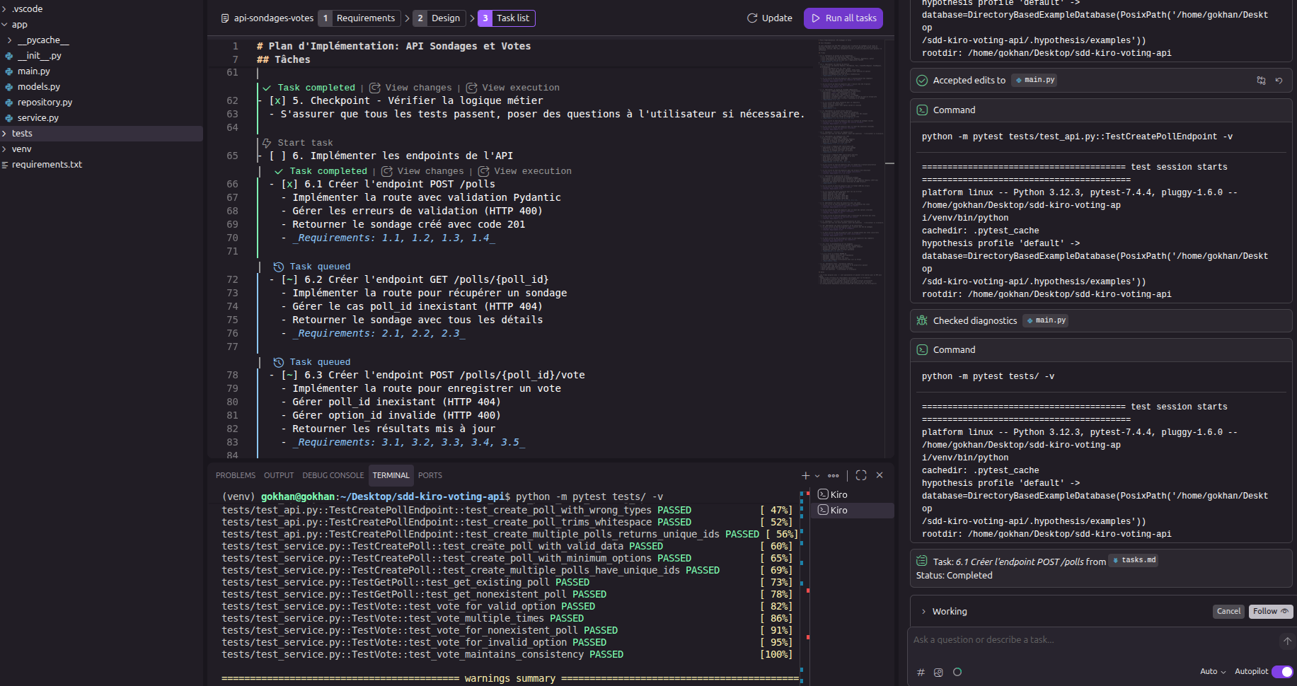 implémentation tasks