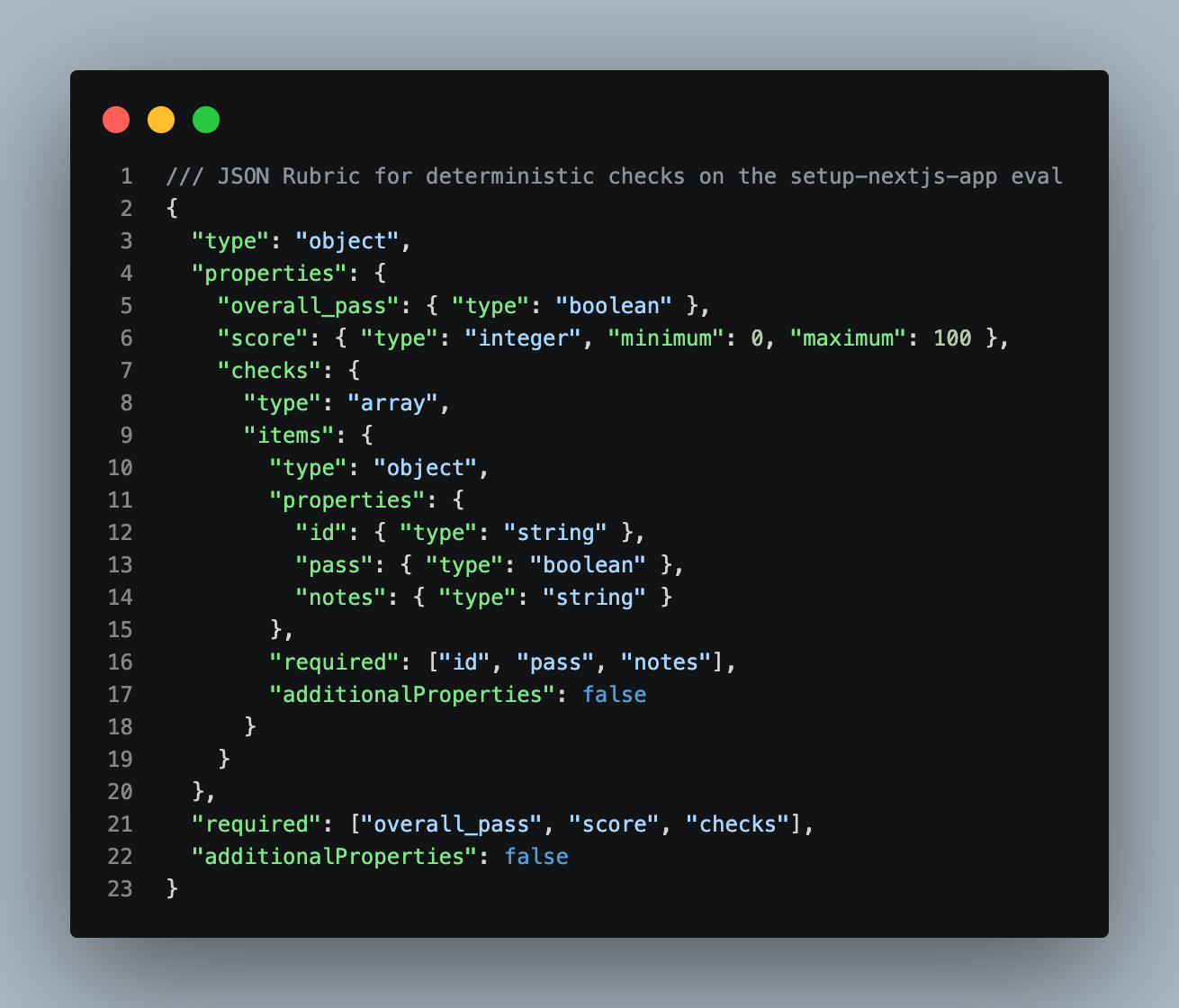extrait de code json rubric