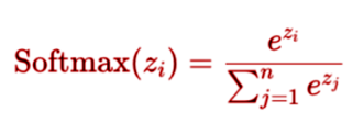 Formule mathématique de la fonction d'activation Softmax pour réseaux de neurones